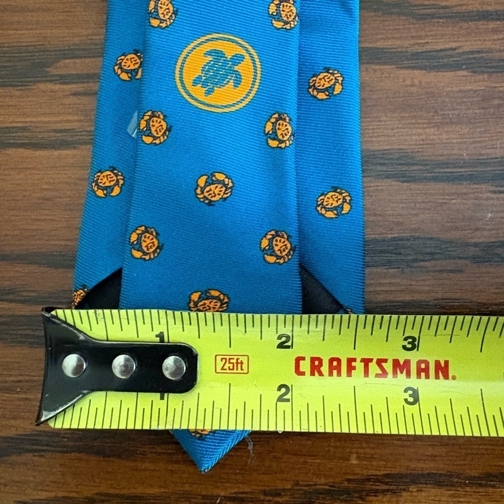 Vilebrequin Silk Blue 2” Tie Orange Crabs Made in Italy 50” Long - Picture 9 of 11